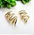 Brinco zigzag ear hook com zircônias banhado ouro - Imagem 1