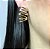 Brinco zigzag ear hook com zircônias banhado ouro - Imagem 5