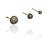 Conjunto brinco 3 esferas 4mm, 7mm, 9mm cravejado banhado ouro - Imagem 1