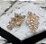Brinco folhas com zircônias cristal ou colorido banhado ouro - Imagem 3