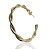 Brinco argola 40mm 2 fios trançados banhado ouro - Imagem 1