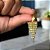 Brinco franja triangular malha palito base gota banhado ouro - Imagem 3