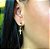 Brinco argola 13mm larga com cruz banhado ouro - Imagem 4