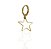 Brinco pendulo argola com estrela banhado ouro - Imagem 1