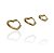 Conjunto brinco 3 argolas coração 9mm,11mm,13mm banhado ouro - Imagem 1