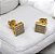 Brinco quadrado encapsulado cravejado cristal 8mm banhado ouro - Imagem 2