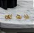 Conjunto brinco 3 pontos de luz capsula redonda zircônia  4mm,5mm,6mm banhado ouro - Imagem 4