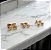 Conjunto brinco 3 pontos de luz capsula redonda zircônia  4mm,5mm,6mm banhado ouro - Imagem 2