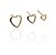 Conjunto brinco 3 corações 5mm,7mm,9mm banhado ouro - Imagem 1