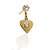 Brinco pendulo ponto de luz e coração com zircônia central banhado ouro - Imagem 1