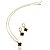 Conjunto trevos onix choker 45cm+brinco banhado ouro - Imagem 1