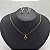 Conjunto trevos onix choker 45cm+brinco banhado ouro - Imagem 3