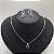 Conjunto trevos onix choker 45cm+brinco  banhado prata - Imagem 3