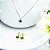 Conjunto trevos esmeralda gargantilha 45+5cm+brinco banhado ouro - Imagem 2