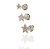 Conjunto brinco 3 estrelas cravejado banhado prata - trio - Imagem 1