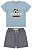 Conjunto camiseta meia malha e bermuda moletinho - Imagem 1