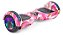 Skate Elétrico Hoverboard 6.5" ROSA CAMUFLADO Bluetooth e LEDs - Bateria Original - Imagem 1