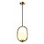 Luminaria Pendente Globe 25X40cm  Dourado - Imagem 1