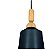 Lustre Pendente Aluminio e madeira em cone Preto 20 x 27cm - Imagem 2