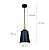 Lustre Pendente Aluminio e madeira em cone Preto 20 x 27cm - Imagem 4