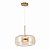 Lustre Pendente Sala Cristal e Vidro Dourado e  Âmbar 30cm - Imagem 1