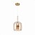 Lustre Pendente Sala Cristal e Vidro Dourado e  Âmbar 25cm - Imagem 1