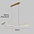 Pendente Moderno Led 48W 120cm  Dourado Bivolt 3em1 - Imagem 4