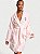 Roupão Robe Curto Feminino Plush Rosa Listrado Victoria Secrets M/L - Imagem 1