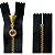Ziper De Metal Fixo Pingente Redondo Dourado 30 cm Cor Preto - Imagem 1