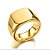 Anel Masculino Grande Retangular  Banhado Ouro 18k Aço Inox 316L - Imagem 2