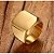 Anel Masculino Grande Retangular  Banhado Ouro 18k Aço Inox 316L - Imagem 3