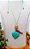 Colar Longo Gota Turquesa e Coral. - Imagem 1