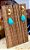 Brinco Gota Turquesa Base Lisa. - Imagem 1