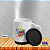 Caneca Personalizada Ceramica 325ml Branca com Tampa e Base de Silicone Colorido - Imagem 3