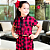 Conjunto Xadrez Vermelho - Saia e Cropped - Imagem 2