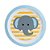 Pratinho Infantil Elefante Clingo Azul Claro - Imagem 1