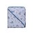 Toalha Com Capuz Estampada Baby Joy Azul 80cm x 80cm Barquinho Soft - Imagem 1