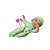 Boneca Miyo Bebês Fofinhos Menina Cotiplás Verde Com Som de Bebê - Imagem 1