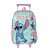 Mochila De Rodinha Stitch Verde Rosa 42cm - Imagem 1