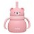 Copo De Silicone Com Canudo Urso Buba Rosa - Imagem 1