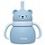 Copo De Silicone Com Canudo Urso Buba Azul - Imagem 1