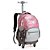 Mochila De Rodinha 19 Metalizada Rosa Seanite - Imagem 1