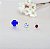 Trio Redondo Azul Cristal Cereja Zircônia  - Prata 925 - Imagem 1