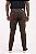 Calça Alfaiataria Masculina Café Spencer Fosca Slim Fit 100% Algodão Pataloo - Imagem 4