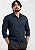 Camisa Social Masculina Algodão Slim Xadrez Azul Marinho PATALOO - Imagem 1