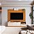 Bancada Tucumã + Painel Slim c/Prateleira e Led 1.80m 55″ – Nature/Off White - Imagem 1