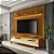 Painel Nobre c/Prateleira e Led + Rack Requinte 1.85m – Naturale/Off White - Imagem 1
