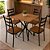 Conjunto Mesa Tubular Marabá c/4 Cadeiras 0.68×0.68m – Preto Fosco/Marrom Courino - Imagem 1