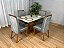 Mesa de Jantar Bali 1.20×0.80 Com 4 Cadeiras Isa – Cinamomo/Off White/Cinza Veludo - Imagem 2