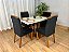 Mesa de Jantar Bali 1.20×0.80 Com 4 Cadeiras Isa – Cinamomo/Off White/Preto Veludo - Imagem 3